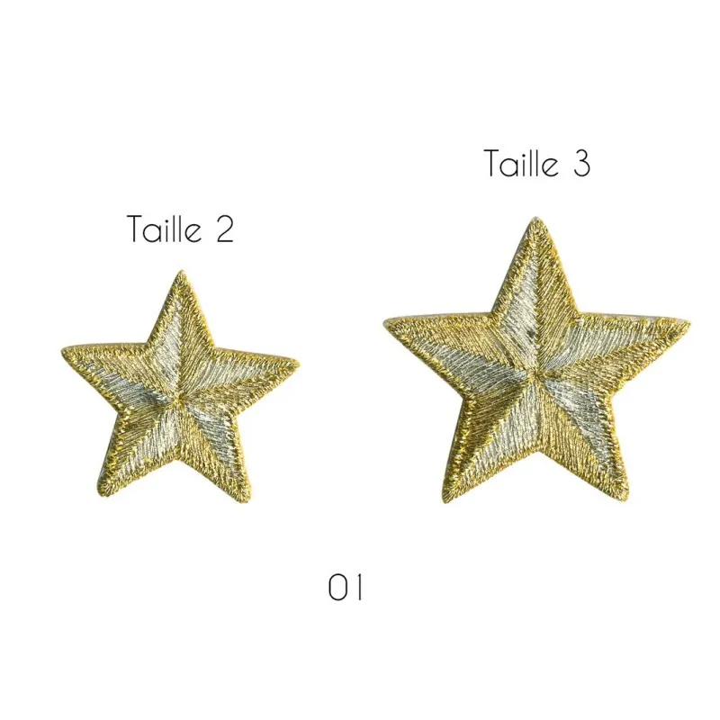 Écusson Étoile luxe argent/or  2 mm
